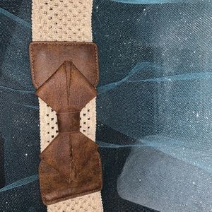 Beige/Brown Belt with Bow